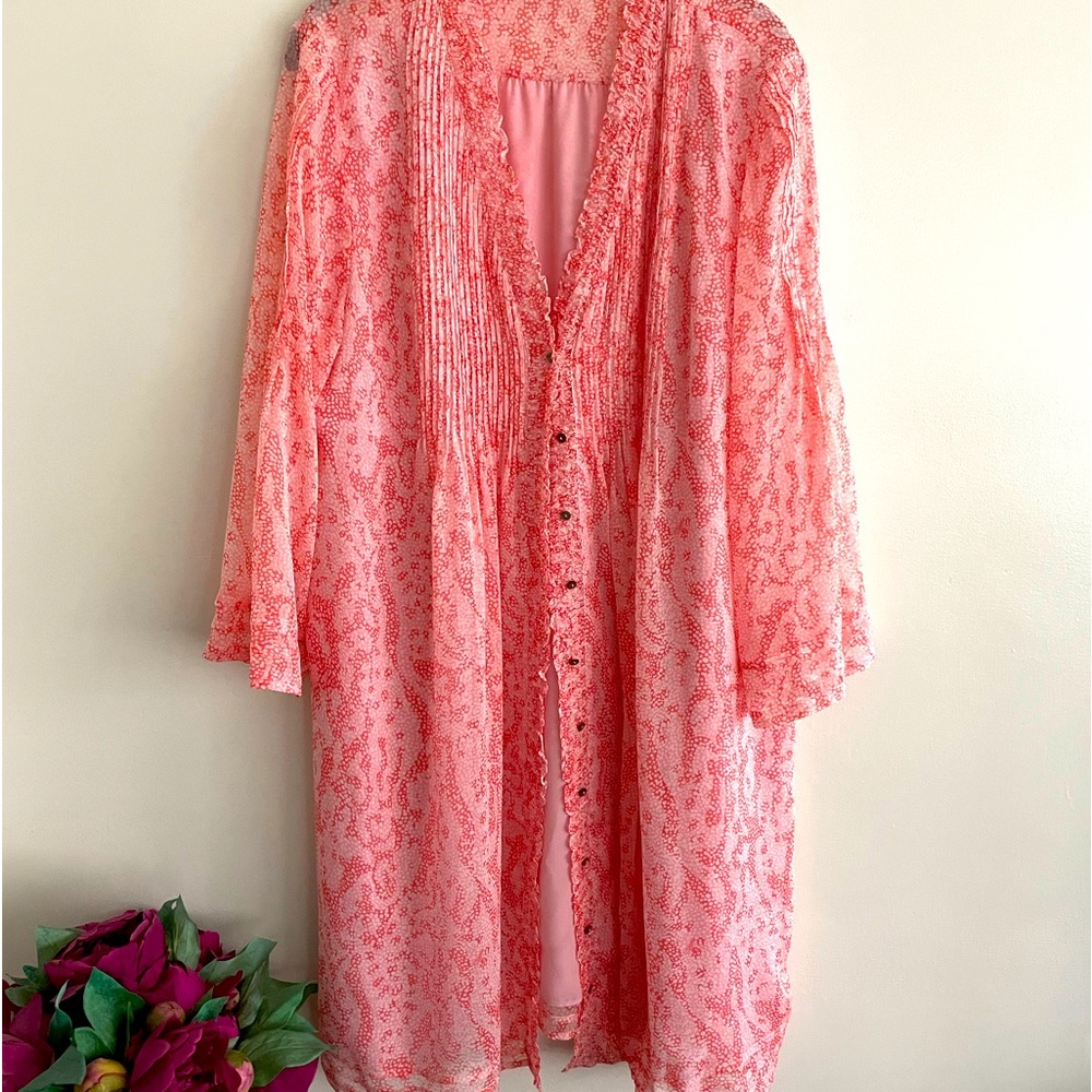Diane von Furstenberg "Layla" woven dress in pink floral print.